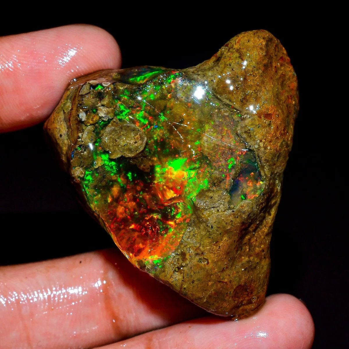 Ethiopian Opal Rough 25-80CT Natural Fire Gemstone Loose Stone Jewelry Making Randomly Selected One