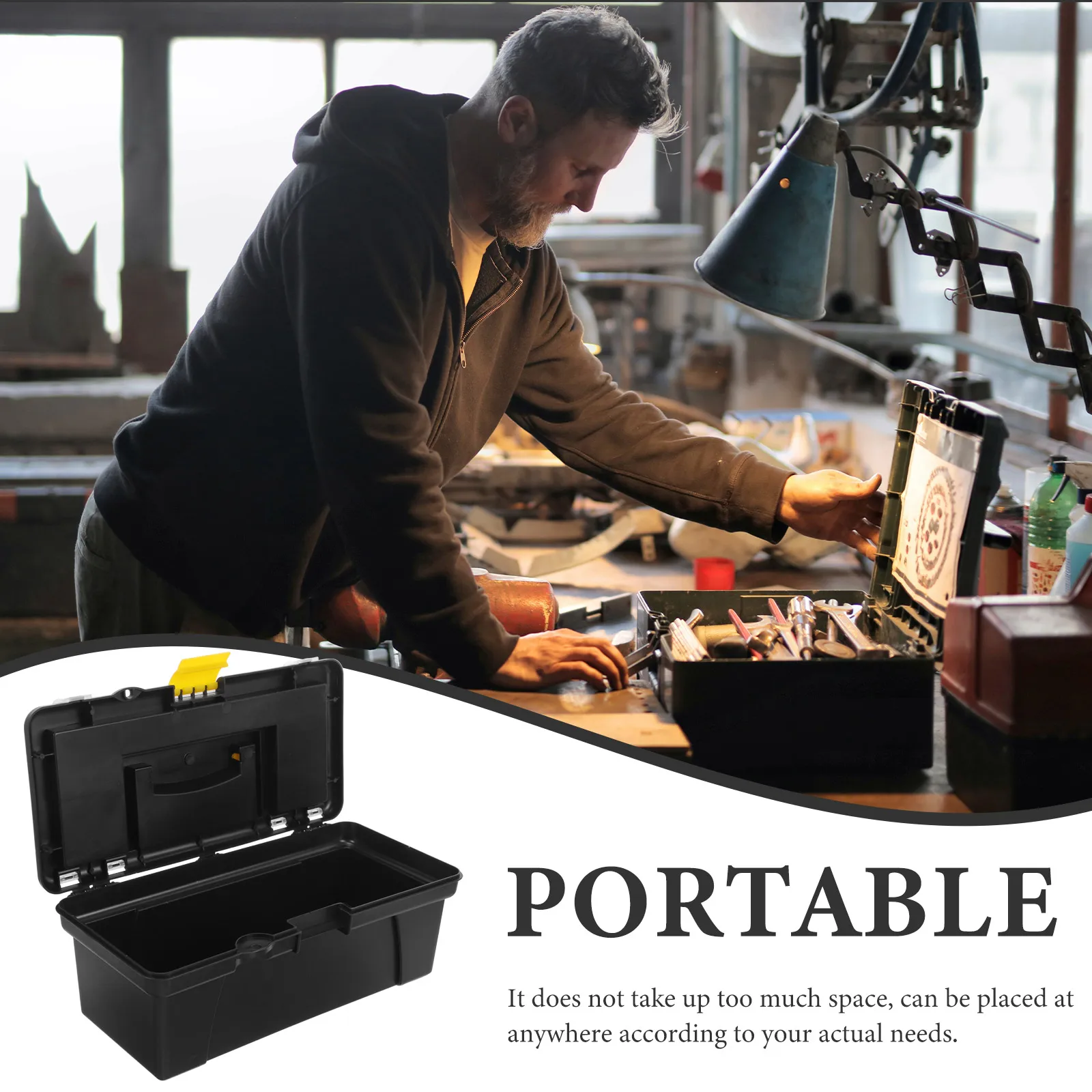 工具箱オーガナイザー プラスチック製工具収納ボックス メカニック用ハンドツール 電動工具 車載工具箱 コンテナ