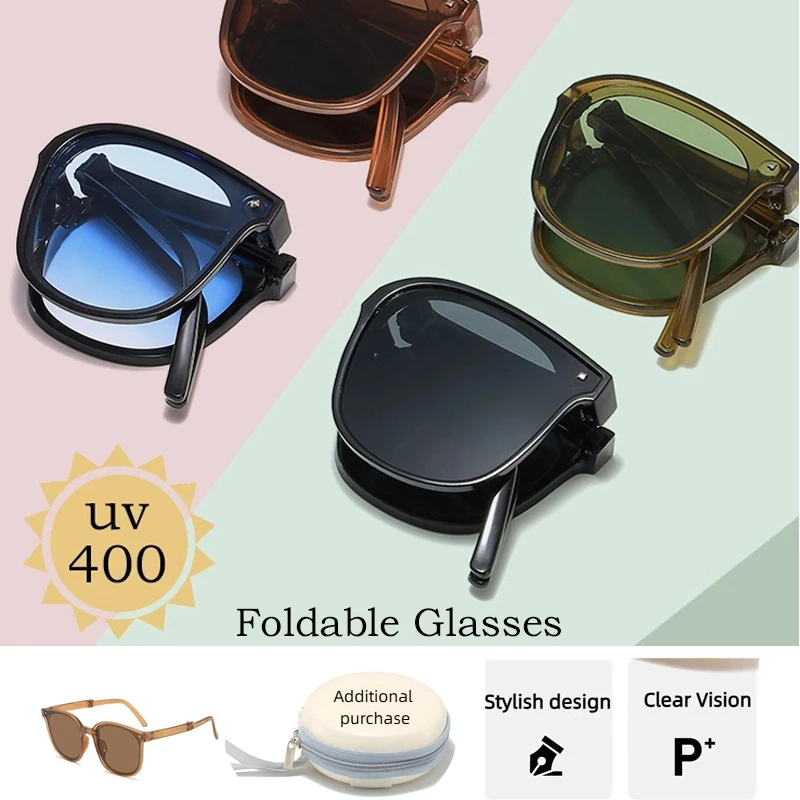2025 novos óculos de sol dobráveis portátil protetor solar uv400 feminino óculos de sol na moda ao ar livre ultra peso óculos de condução