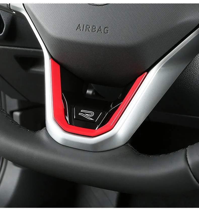 For Steering wheel r logo Steering wheel Sequin sticker New golf 8 MK8 Passat CC TAYRON X Touareg Modification of r-mark Car