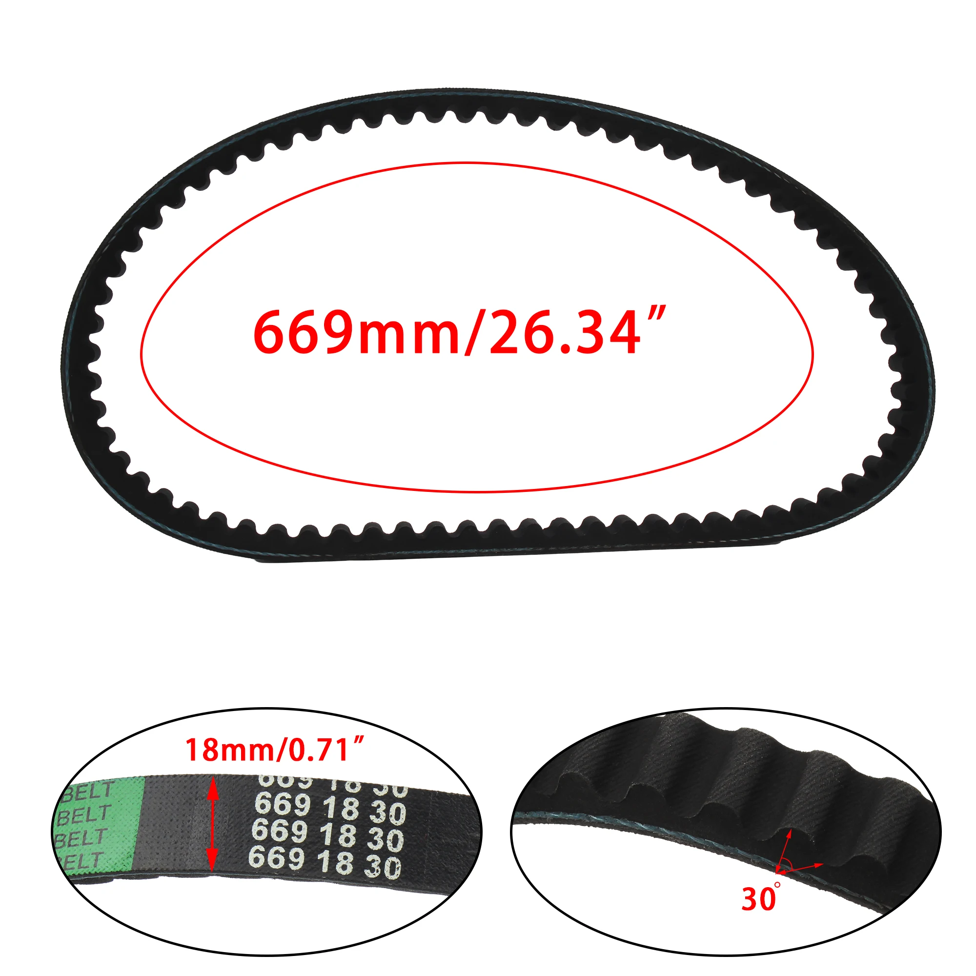 حزام محرك الدراجة النارية 669 18 30 CVT لـ GY6 49cc 50cc 80cc محرك سكوتر الدراجة الطويلة ملحقات الدراجة الترابية الرباعية