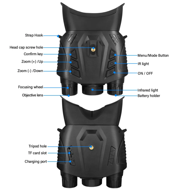 New outdoor high-definition photo and video portable head-mounted infrared night vision binoculars digital telescopeFull color