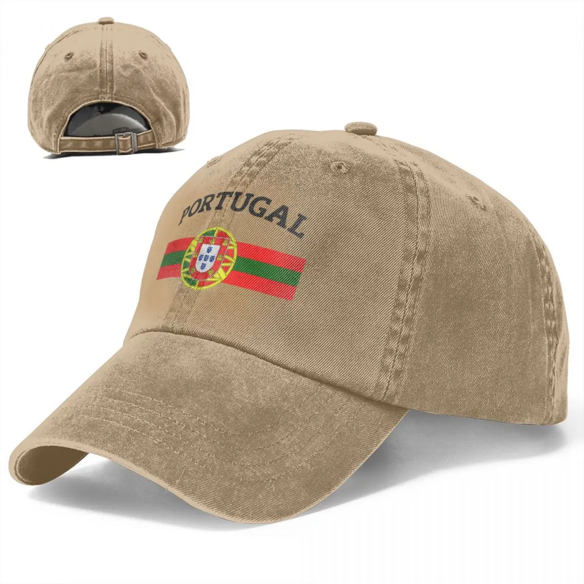 Portugal Soccer Team Flag Portuguese Shield Crest Baseball Cap Vintage Distressed Denim Snapback Hat for Men Outdoor Caps Hat