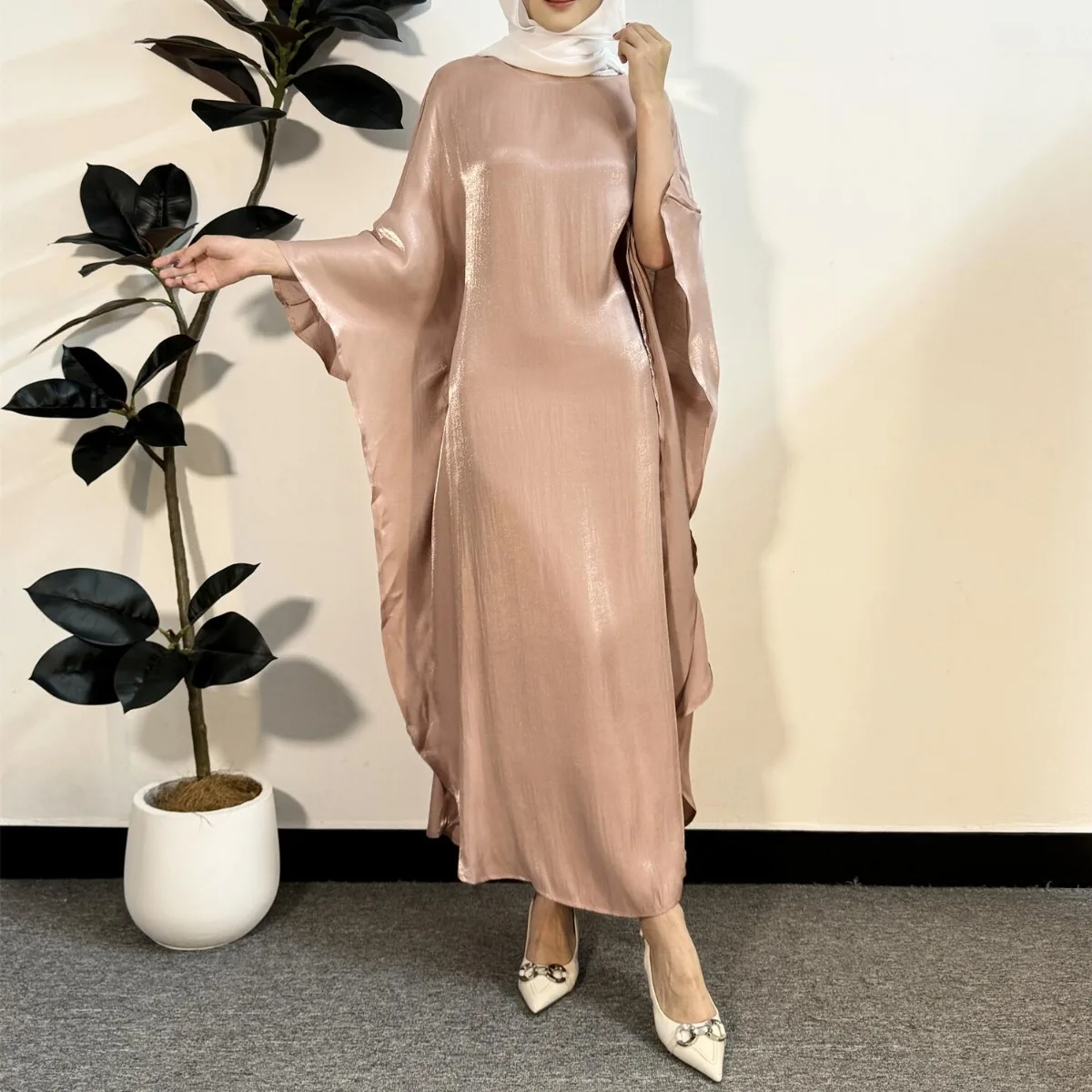 Muslim Abayas Loose Maxi Dresses Women Jilbabs Muslim Dress Casual Solid Robe Islamic Ramadan Dresses Kaftan