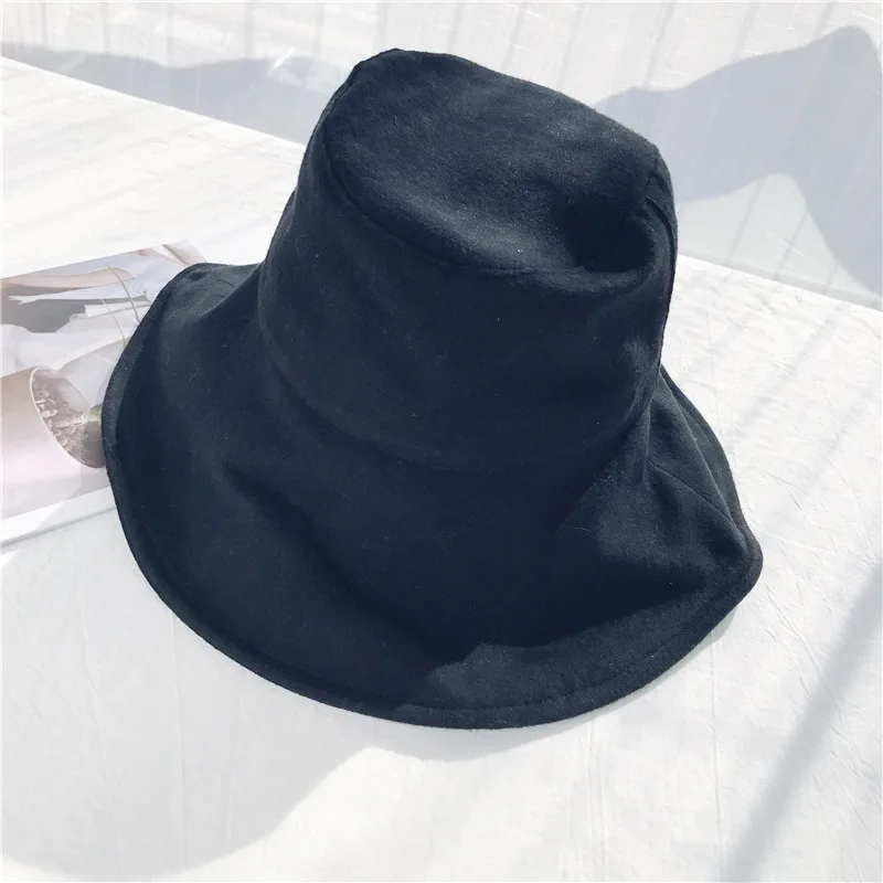 12cm Wide Brim Bucket Hat Women  Outdoor Summer Foldable Big Brim Sun Hats Large 100% Cotton Panama Bob