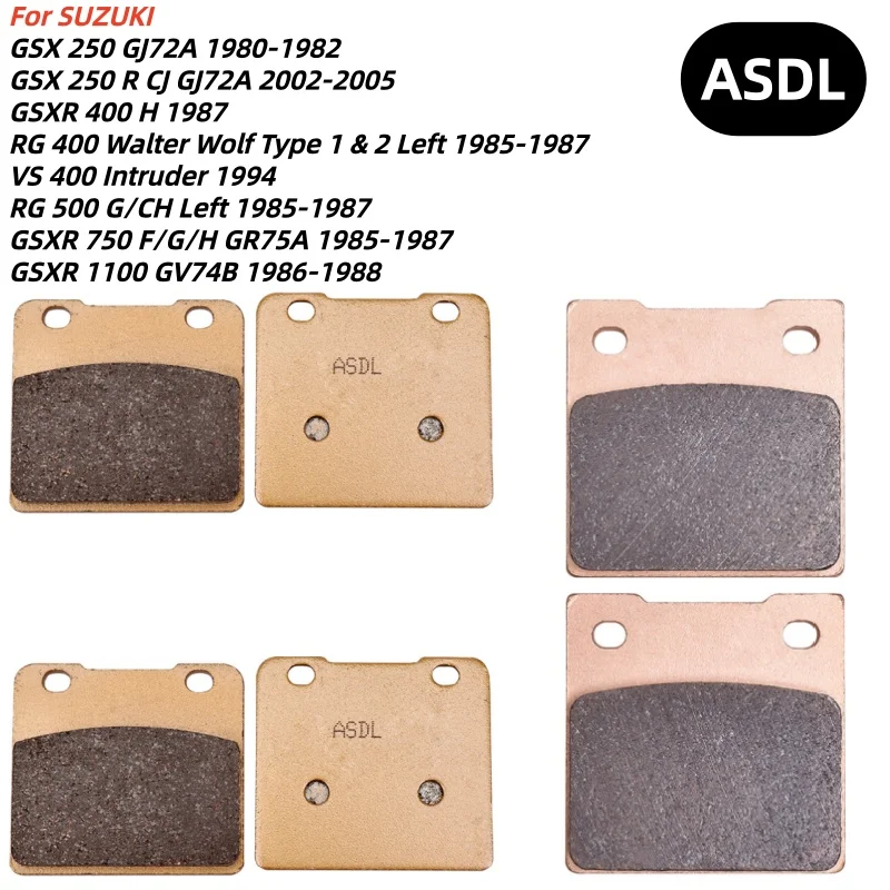 Motorcycle Front Rear Brake Pad For SUZUKI GSX250 GSXR400 RG400 VS400 RG500 GSXR750 GSXR1100 GSX 250 GSXR RG VS 400 500 750 1100