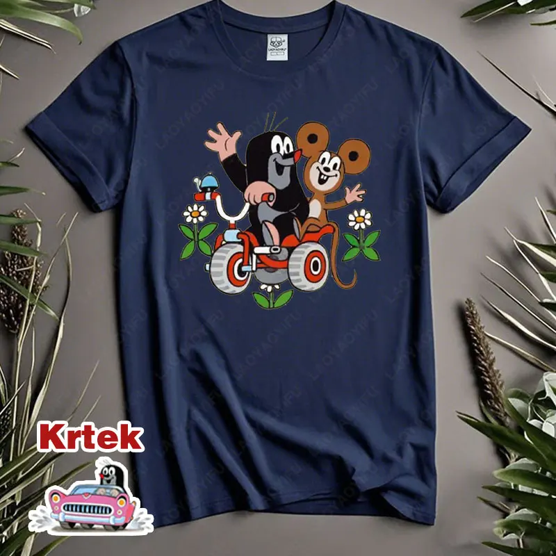 زوجين قصة الخلد Krtek مضحك الطباعة بلايز فضفاضة Crewneck تنفس القطن تيز الرجال النساء موضة ملابس علوية Kawaii عادية