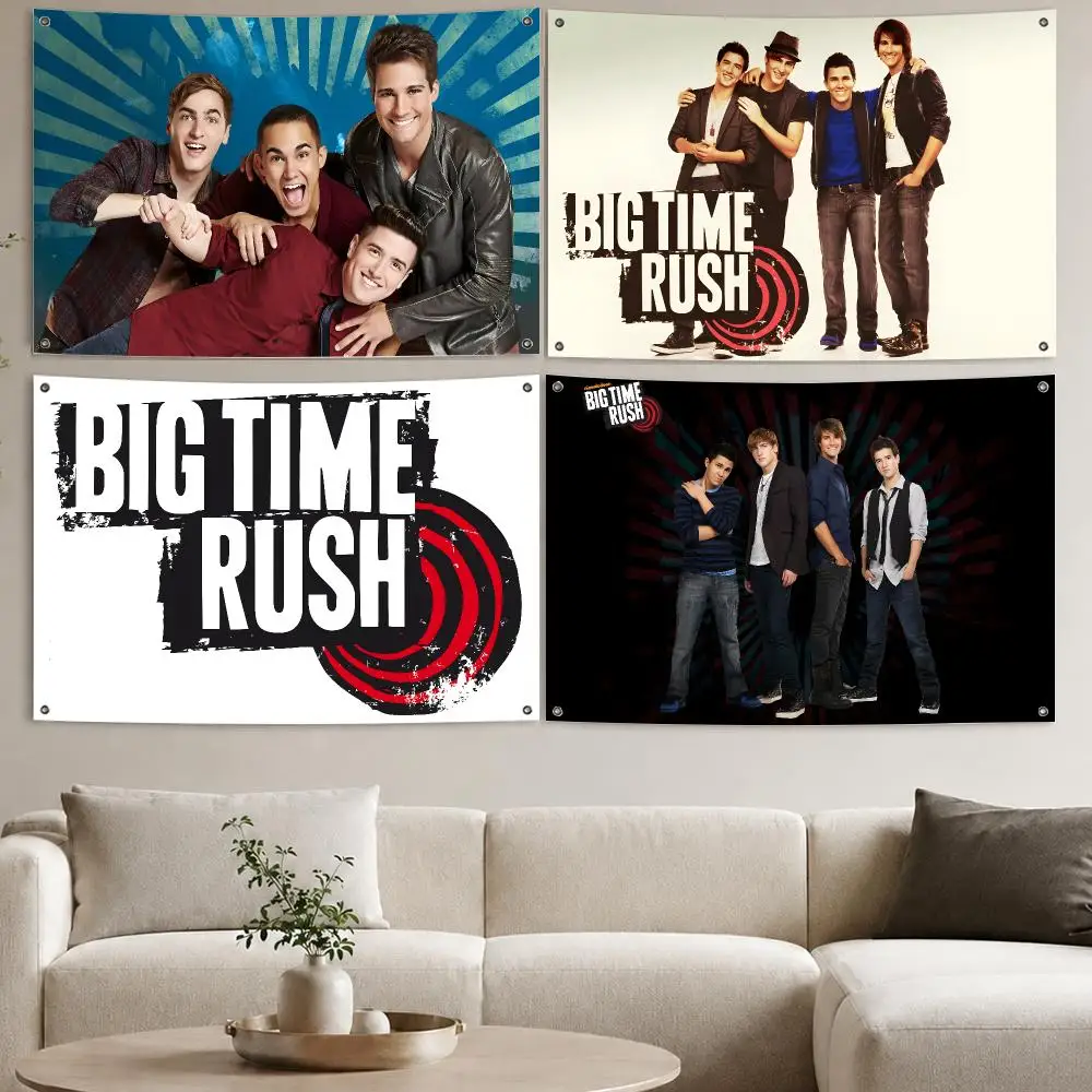 Big Time Rush Flags Aesthetic Wall Tapestry Printed Wall Hanging Living Room Party Outdoor Decor