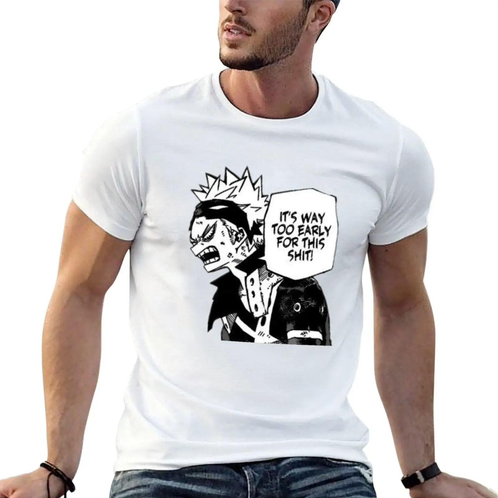 

Katsuki Bakugou sticker Sticker T-Shirt man t shirt cotton high quality cotton tshirt 100% T-Shirt