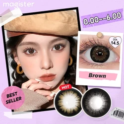 (0.00~-6..00) MAGISTER Prescription Contact Lenses For Myopia Big Eyes Black Myopia Contacts Lenses With Diopter Lenses 6 Months