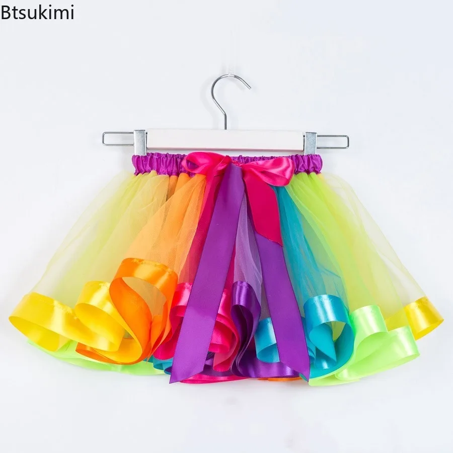 Jupe Tutu pour filles de 2 à 8 ans, jupe moelleuse en Tulle pour fête d'anniversaire, Costume de noël avec bandeau, jupes pour filles
