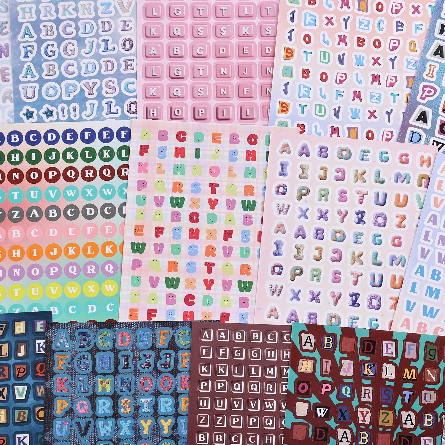4Pcs Sticker Book Set - Including Alphabet Letters, Inspirational Quotes & Cute Stickers for DIY Crafts and Journaling
