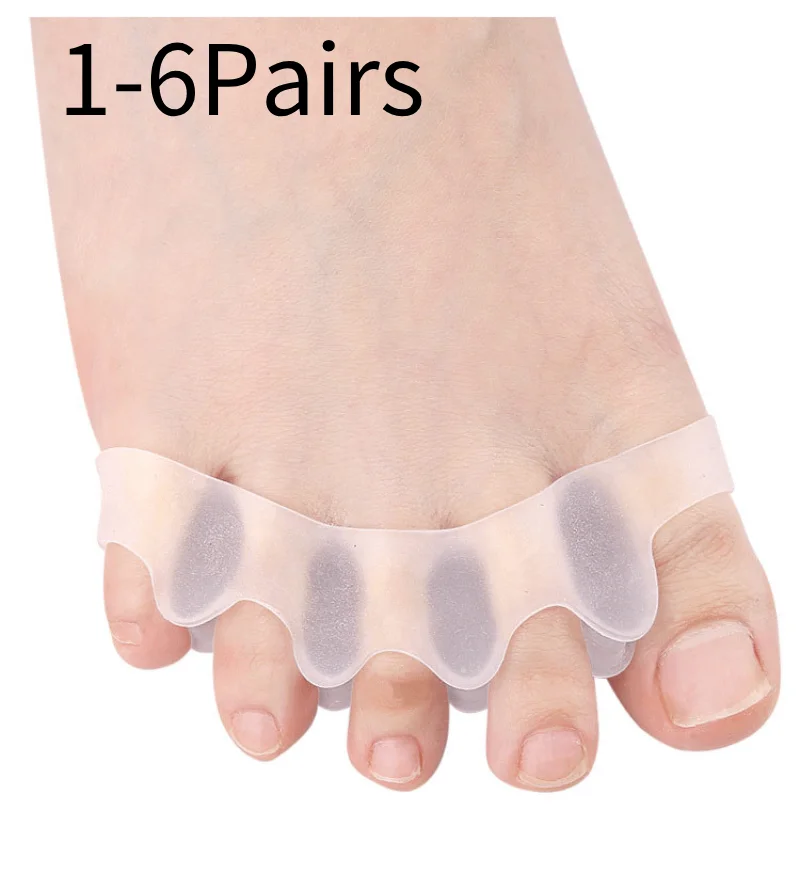 

1/2/3/4/5/6Pairs Soft Gel Toes Separator Suitable Bunion Corrector Fingers Straightener Spacers Stretchers Foot Care Tool