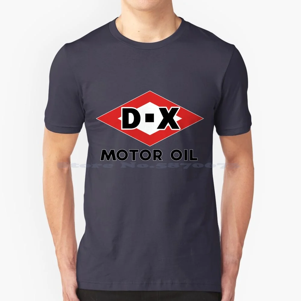 D-X Motor Oil Vintage Sign T Shirt 100% Cotton Tee Dx Motor Fuel Oil Petroliana Automobilia Gasoline Retro Vintage Porcelain