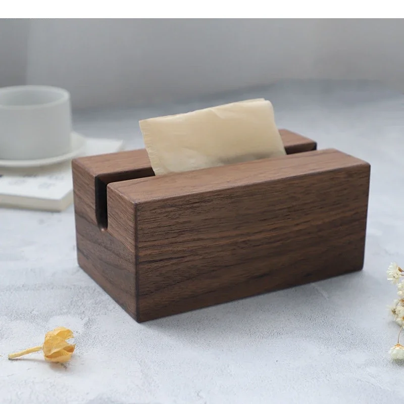 Caja de pañuelos de madera rectangular, dispensador de toallas de papel, para coche, hogar, escritorio, tipo extraíble, para inodoro