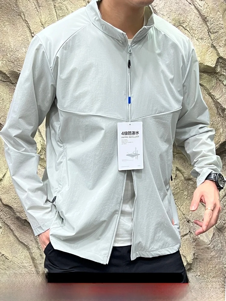 

Мужская легкая дышащая куртка для активного отдыха с защитой от УФ-излучения UPF50, водонепроницаемая, влагоотводящая, с воротником-стойкой, на молнии, с длинными рукавами