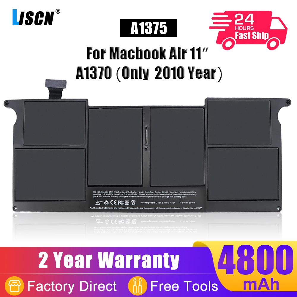 LISCN A1405 A1406 A1375 A1496 Laptop Battery For Apple MacBook Air 13\
