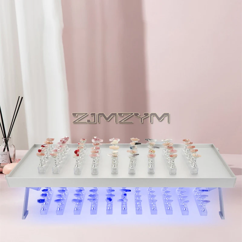 UV LED Gel Nail Lamp, UV Nail Dryer LED Light for Press on Nails Display, 120/60 LEDs Nail Light with Aluminum Shelf Stand