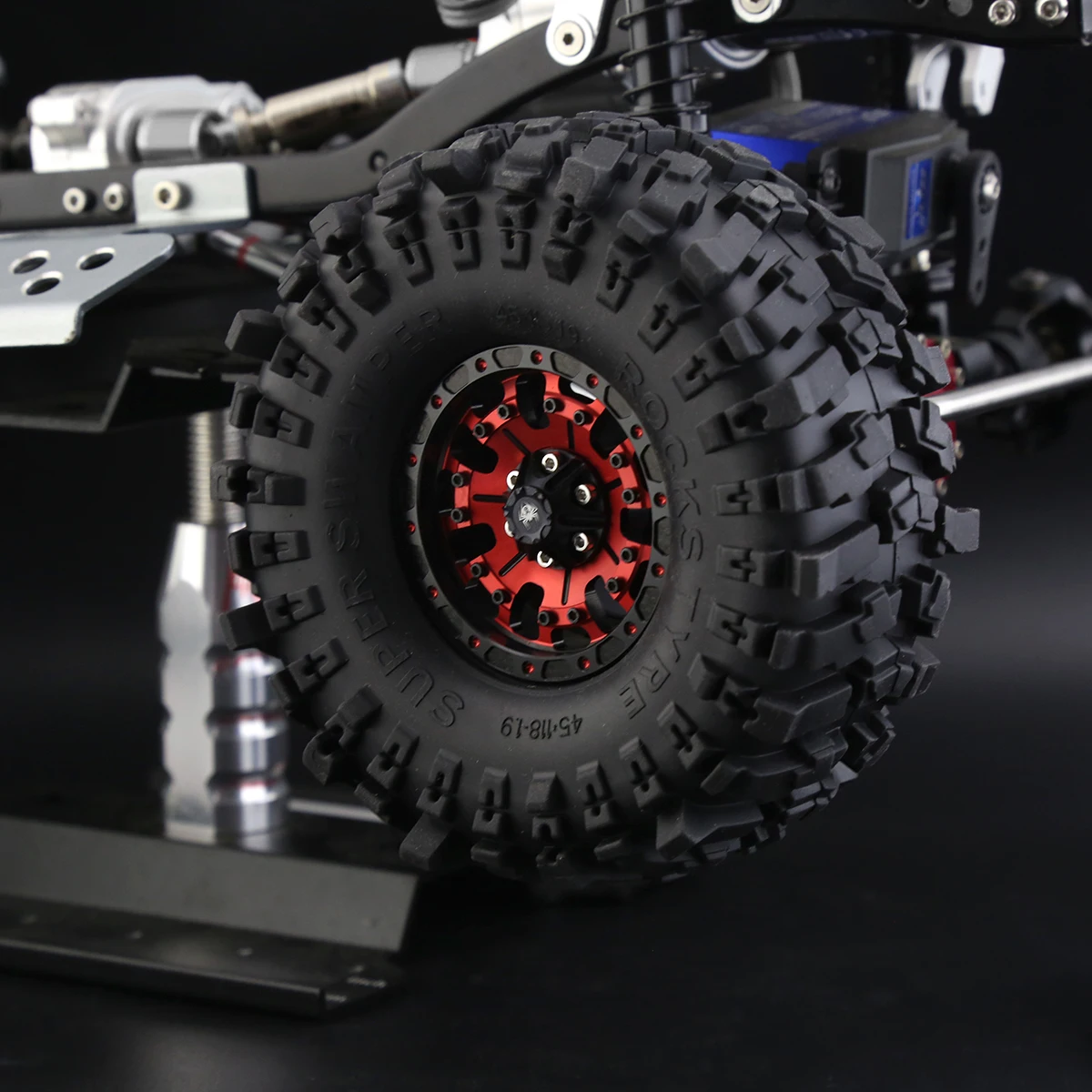 1.9 Beadlock Wheels Aluminium Alloy 4pcs for 1:10 RC Crawler Axial SCX10 SCX10 II TRX4 RC4WD D90 1.9\'\' Crawler Tires