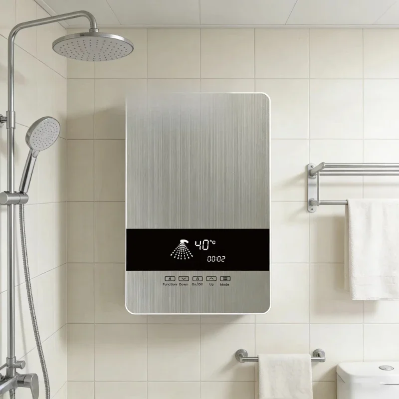 220V 240V endless hot water instant electric water heater, tankless smart shower water heater, suitable for bathroom kitchen
