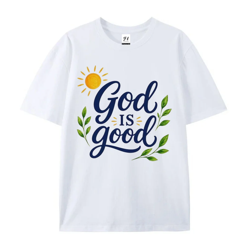 Women Oversized T‑Shirt God Is Good Graphic Tee Faith Inspirational Letter Print Casual Loose White Short Sleeve Tops