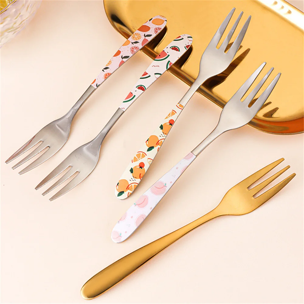 Dessert Fork Lovely 1 Piece Dinnerware Fruit Fork Table Decoration Stainless Steel Creative Tableware Special Gift Fork Portable