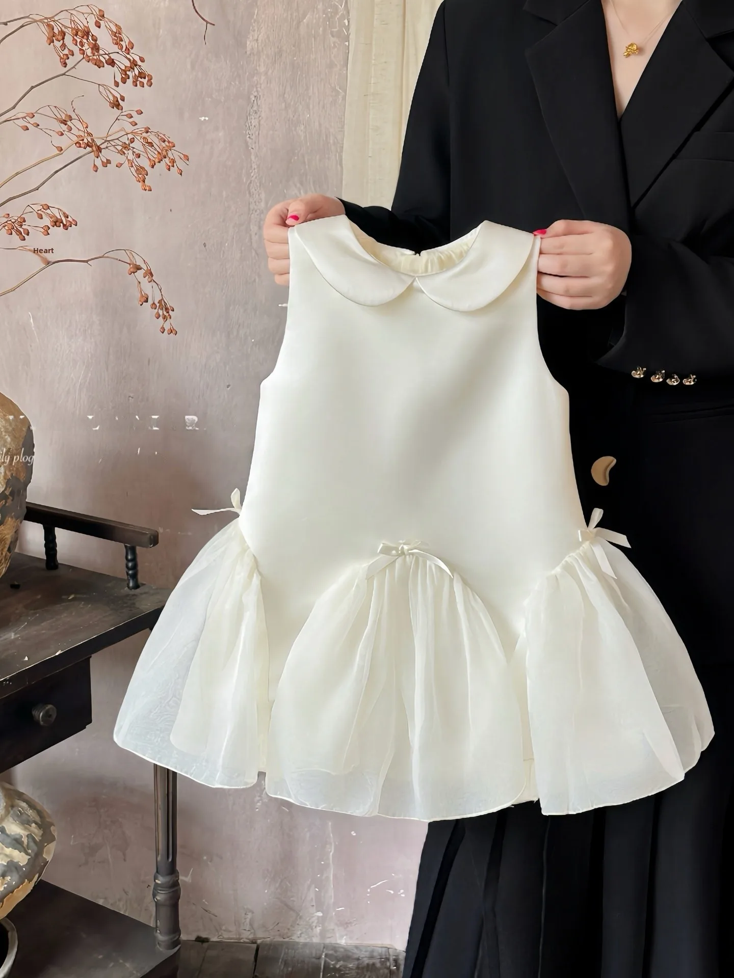 Princess Style Girls Dress Summer Birthday Cake Design Mesh Splice Vest Dress High Waist Midi Skirt Children's Clothing