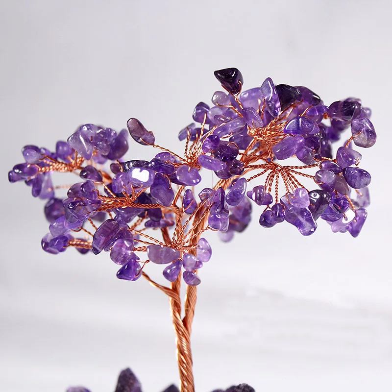 Natural Amethyst Flower Clusters Amethyst Tree Ornaments Office Decoration Amethyst Stone Handwoven Crafts