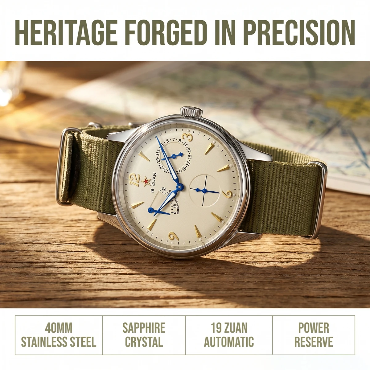 

1963 Seagull ST17 Movement 40mm Pilot Watch Men 5Bar Waterproof Automatic Watches Small Seconds Dial Calendar Luminous Watches