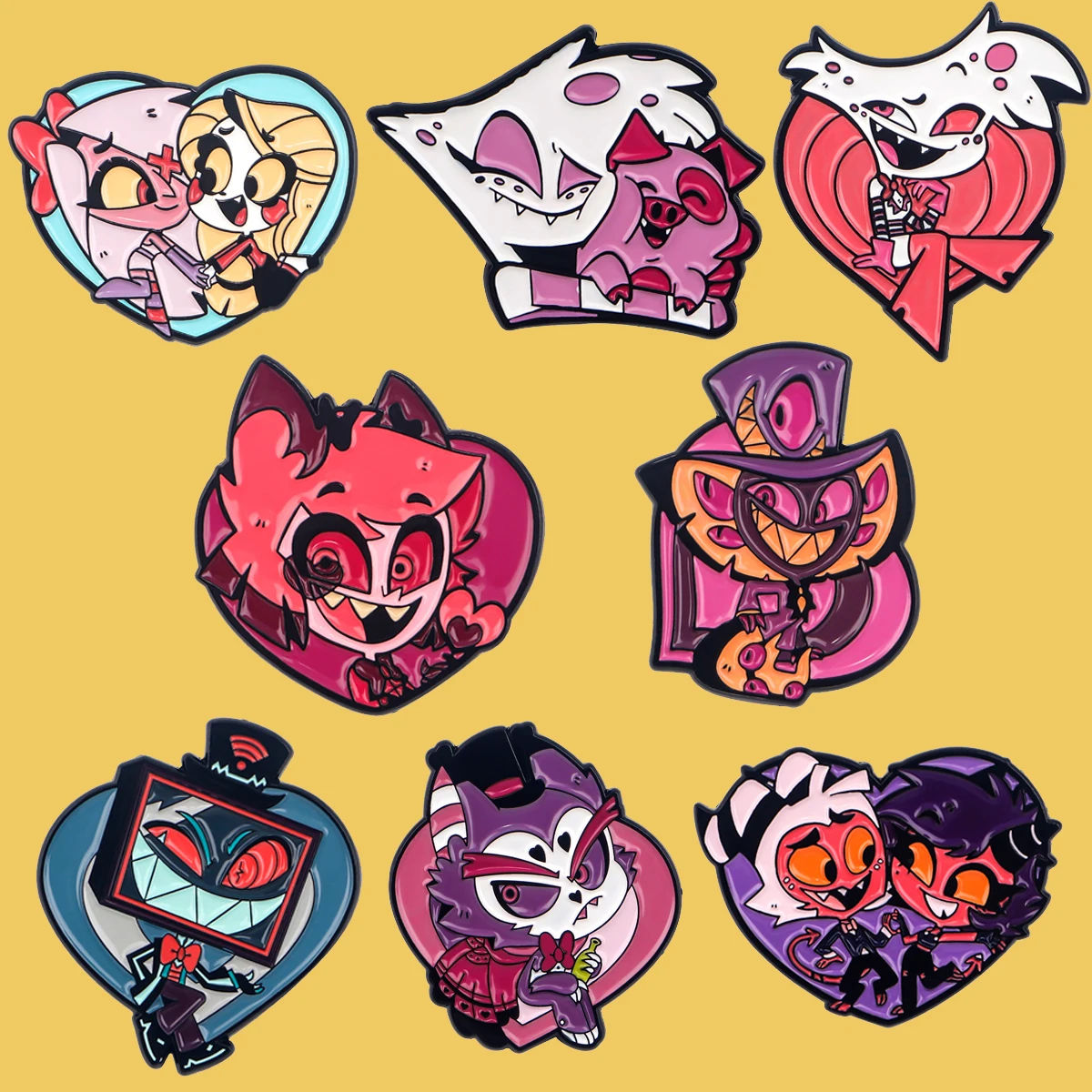 Funny Villains Metal Enamel Pins Cartoon Angel Brooches for Women Men Lapel Pin Backpack Badges Kids Gifts Clothing Accessories