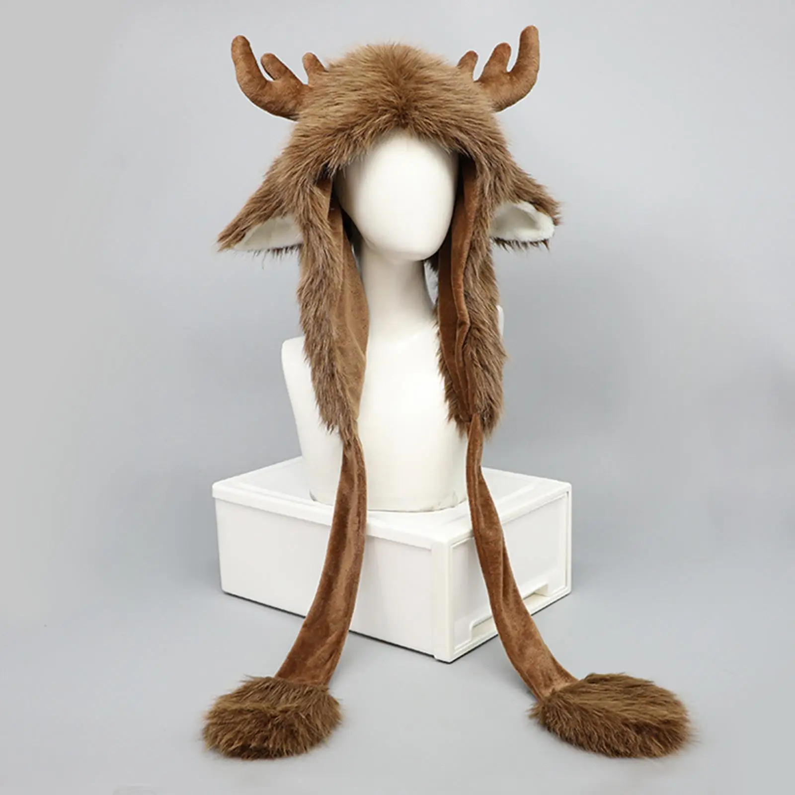 Soft Plush Hat Lightweight Warm Winter Hat Windproof Novelty Antler Ears Hat