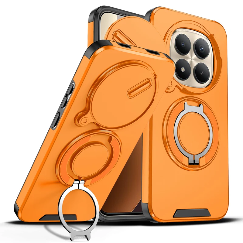 Funda para Xiaomi Redmi Note 15 Pro Plus, 15 Pro 5G, ELVEV Magnética, Rígida de PC + TPU Suave, Antigolpes, con Anillo Giratorio