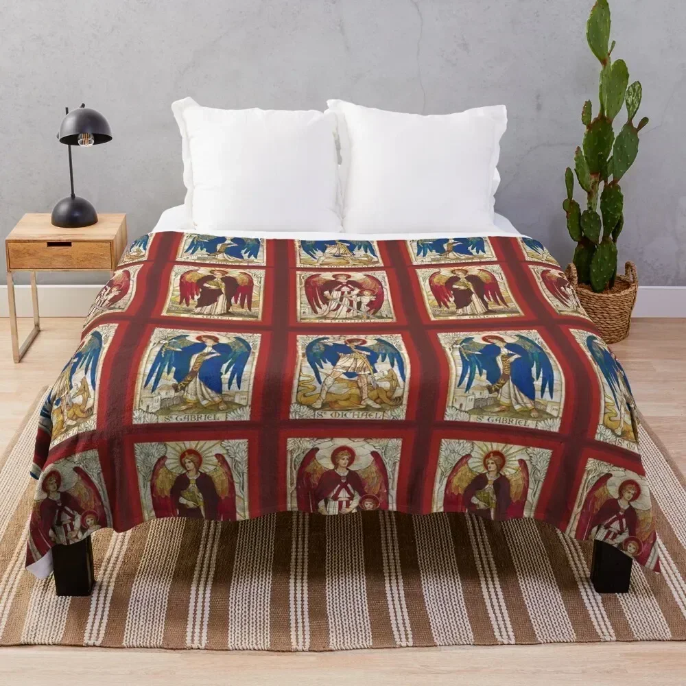 

St MIchael St Gabriel St Raphael and Uriel Archangel Angel Saint Throw Blanket Sofa Throw Soft Big Flannels Blankets