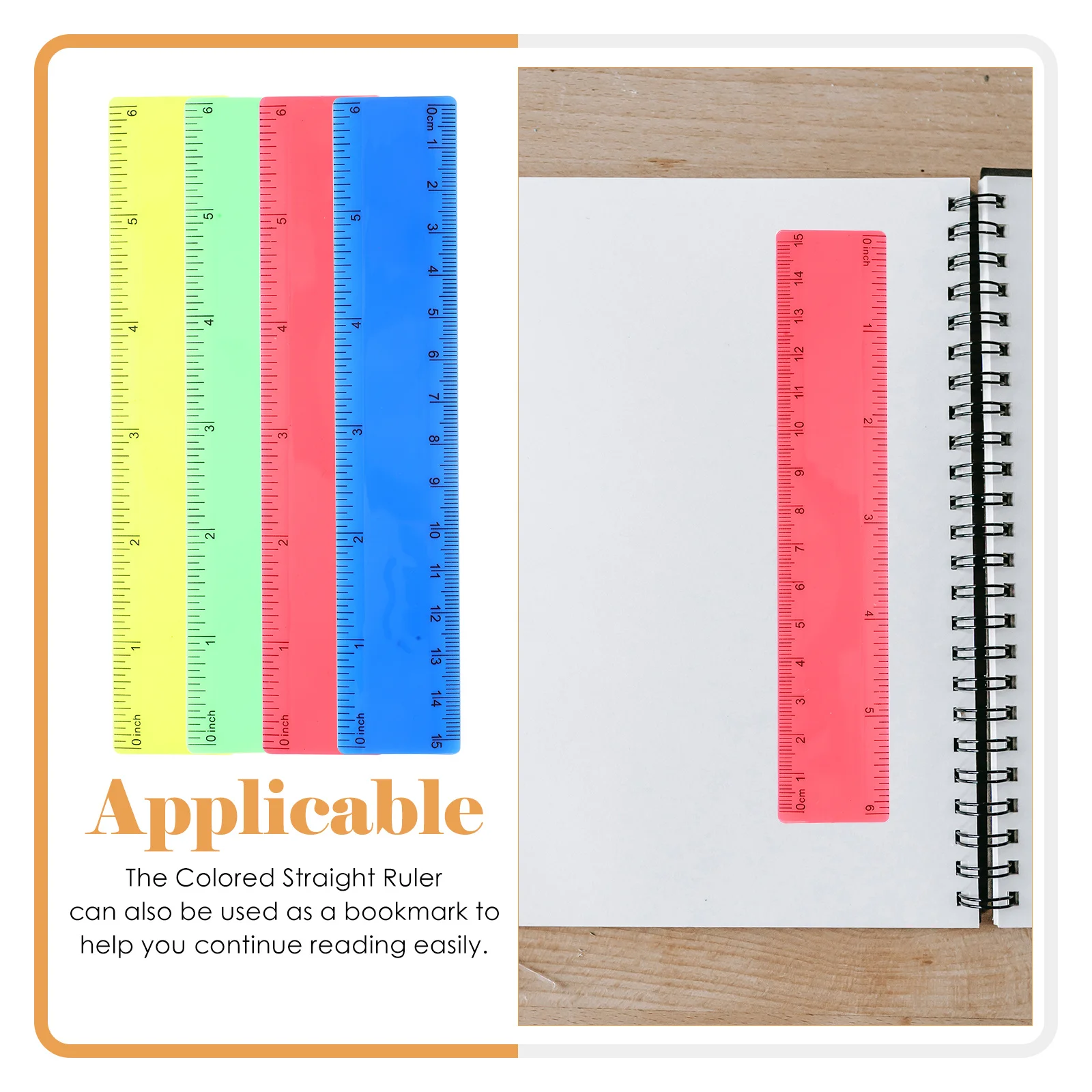 20Pcs Cartoon Giraffe Ruler Colorful Students Rulers Lightweight Household School Supply Bookmark Gift Novelty Decor