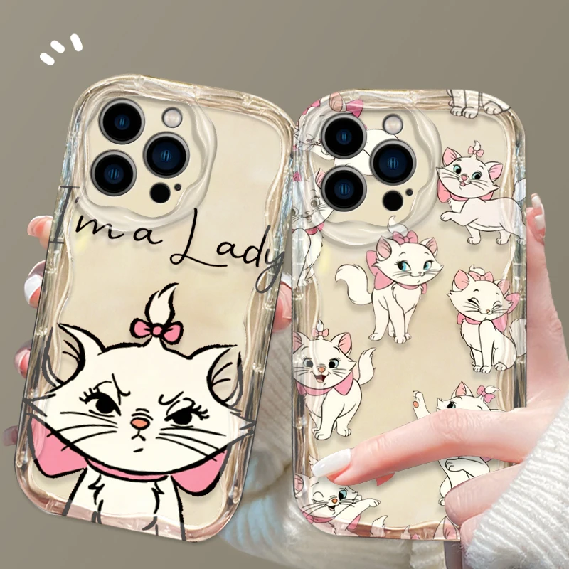 Disney Cartoon Marie Cover per Apple iPhone 15 14 13 12 11 Pro X XR XS Max Plus 8 7 Plus SE Wave Oil Phone Case