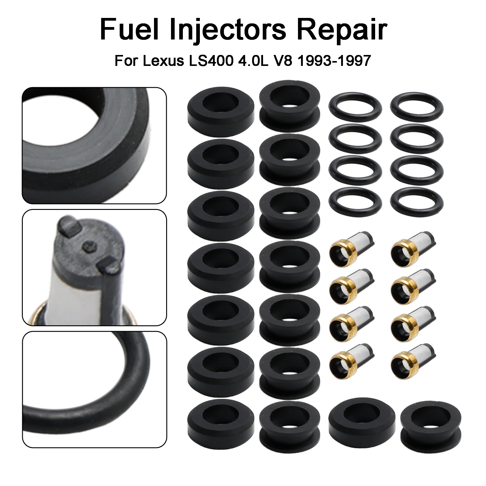 Artudatech Fuel Injector Repair Kits 23250-50020 Fit Lexus LS400 SC400 4.0L V8 1992-1997 LS 400 SC 400