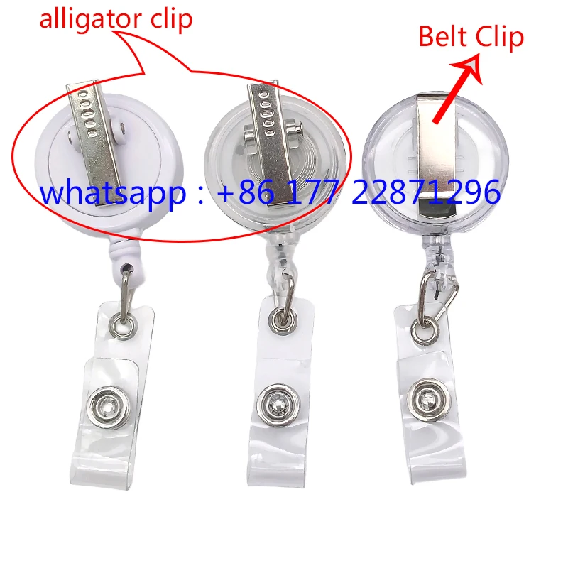 Wholesale Custom Design Office Supply Badge Reel With Alligator Clip Belt Clip Transparent Clear Name Badge Card