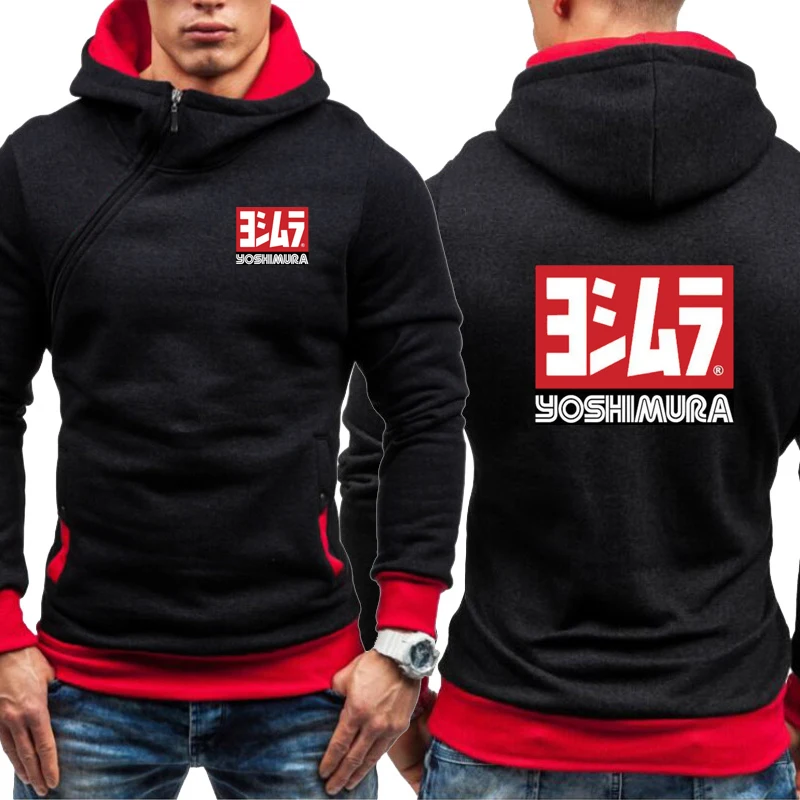 

High Quality Men's Hoodie Yoshimura Japan Print Hooded Jacket Fleece Sweatshirt Pullover Outwear Casual Male Streetwear