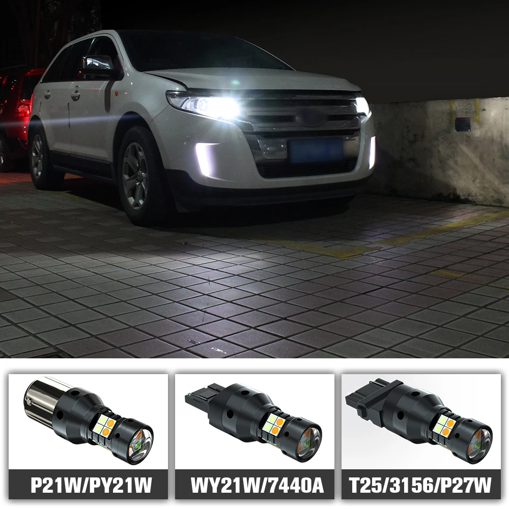 2 قطعة LED وضع مزدوج بدوره إشارة النهار الجري الخفيف DRL اكسسوارات Canbus لاند روفر ديسكفري 3 2004-2009 2005 2006 2007