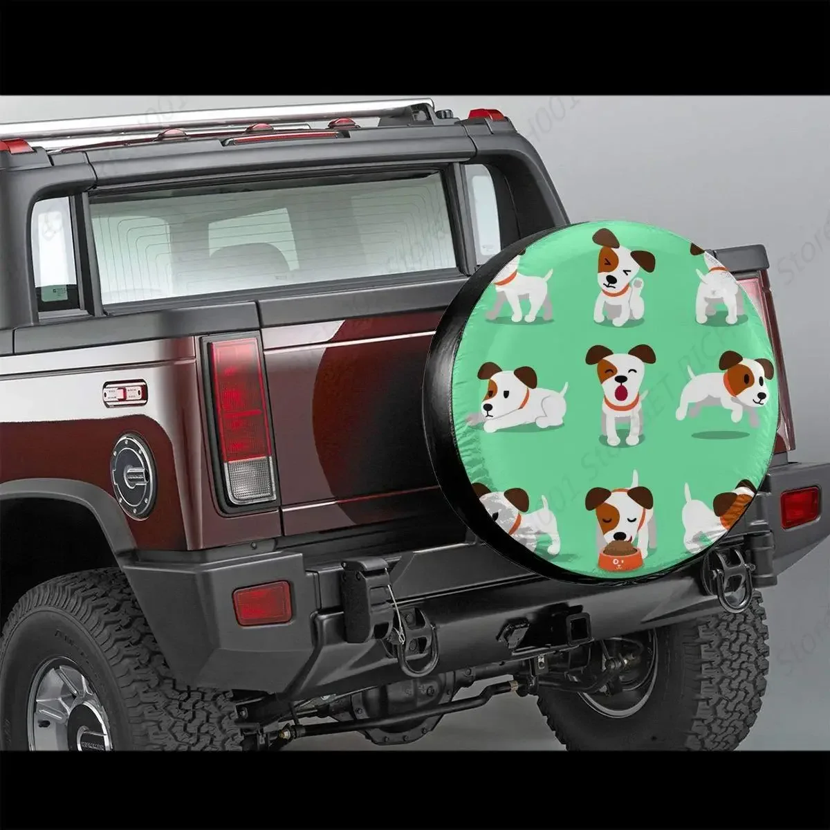 Dog Spare Tire Cover Cute Animal Cartoon Smile Sleeping Puppy Terrier Dogs Waterproof Wheel Covers for Truck Car Vehicles