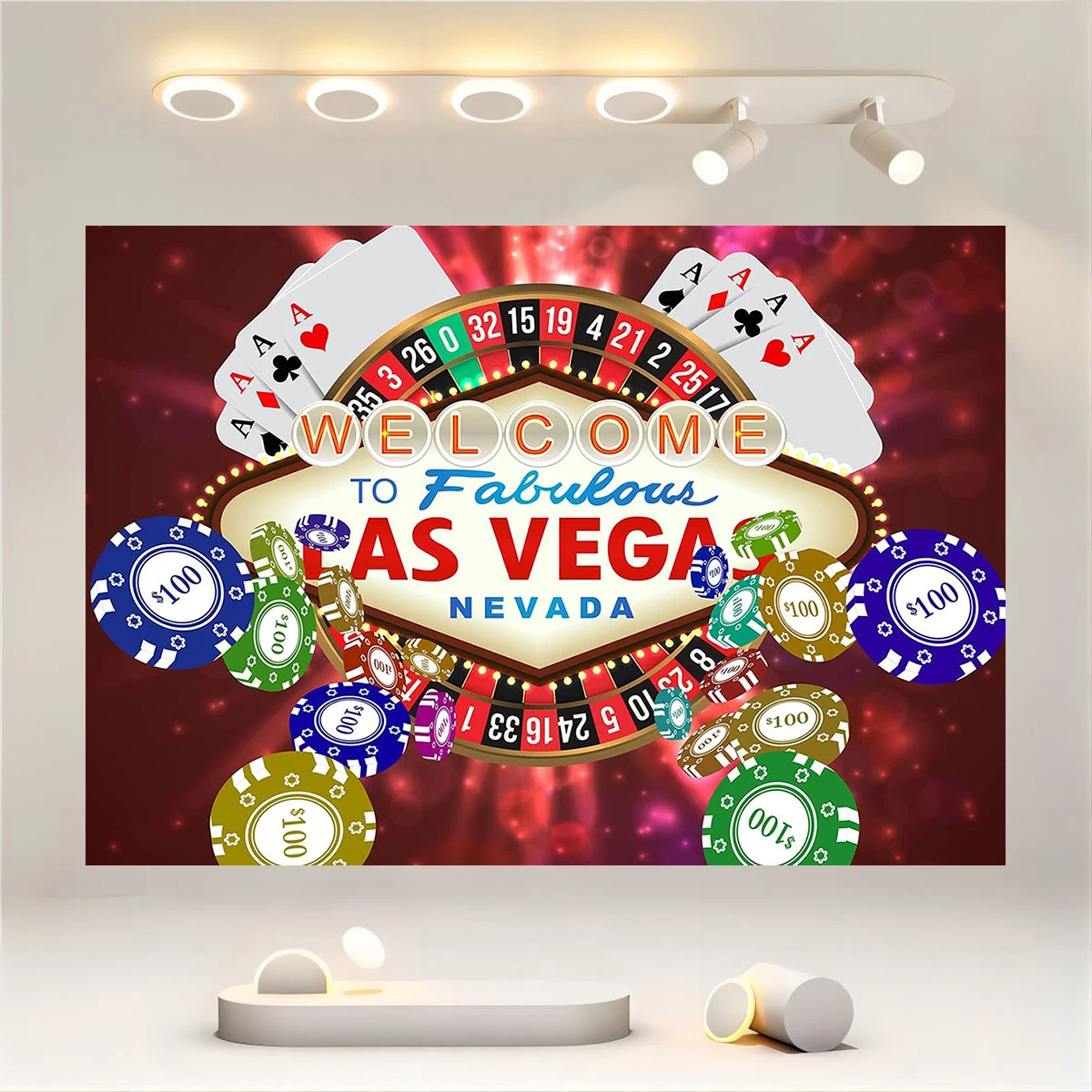 Casino Birthday Background Poker Las Vegas Birthday Party Background Roulette Chip Casino Night Theme Birthday Decoration