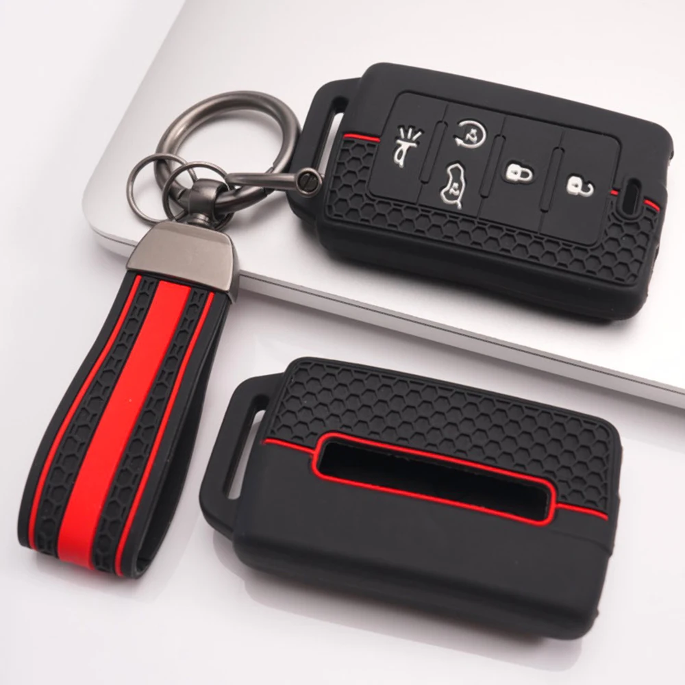 Key Fob Case Keychain For Jeep Grand Cherokee Wrangler Compass Patriot Cherokee Renegade Commander Gladiator Liberty Flexible