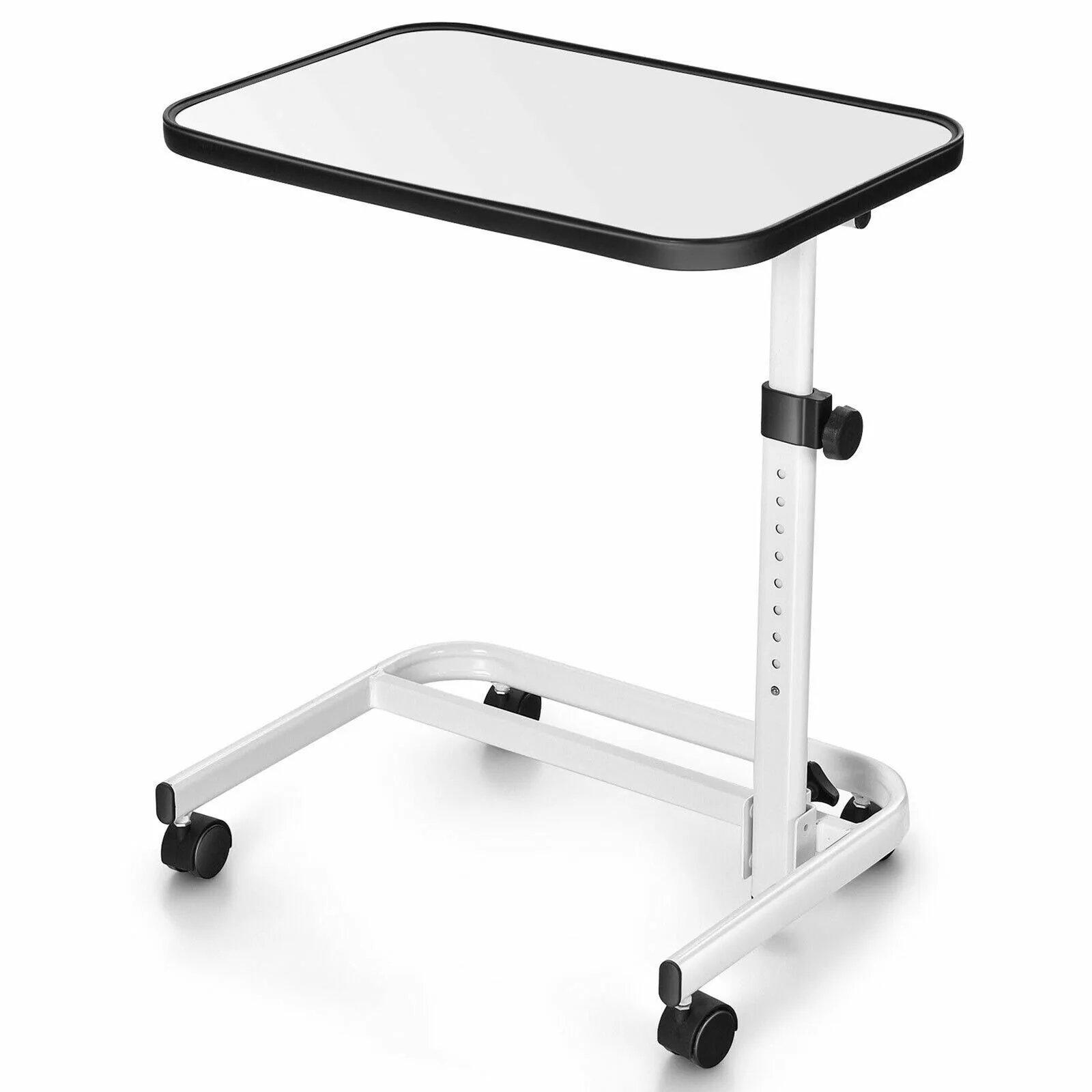 

US Overbed Bedside Table Universal Wheels Adjustable Tilt Top Laptop Hospital Desk