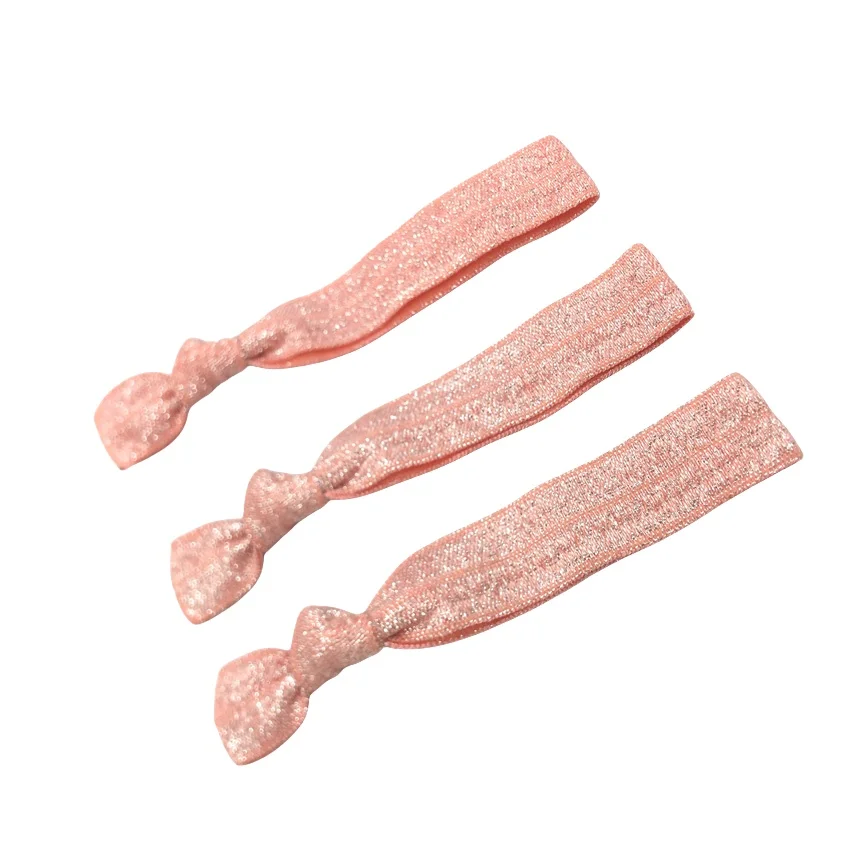 50 Stück/200 Stück glitzernde geknotete Haargummis, Pferdeschwanzhalter, bunt, keine Falten, elastisches Band, Handdreh-Armband, Zubehör – Detail 15