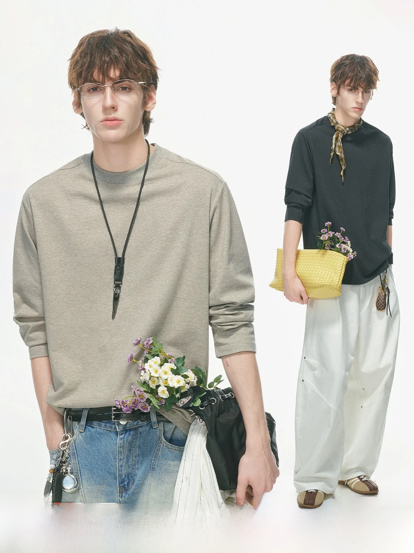 Dream Made Minimalist Long Sleeve T-Shirt Men's 2026 New Style Commute Base Shirt Cotton Blend Casual Basic round Neck