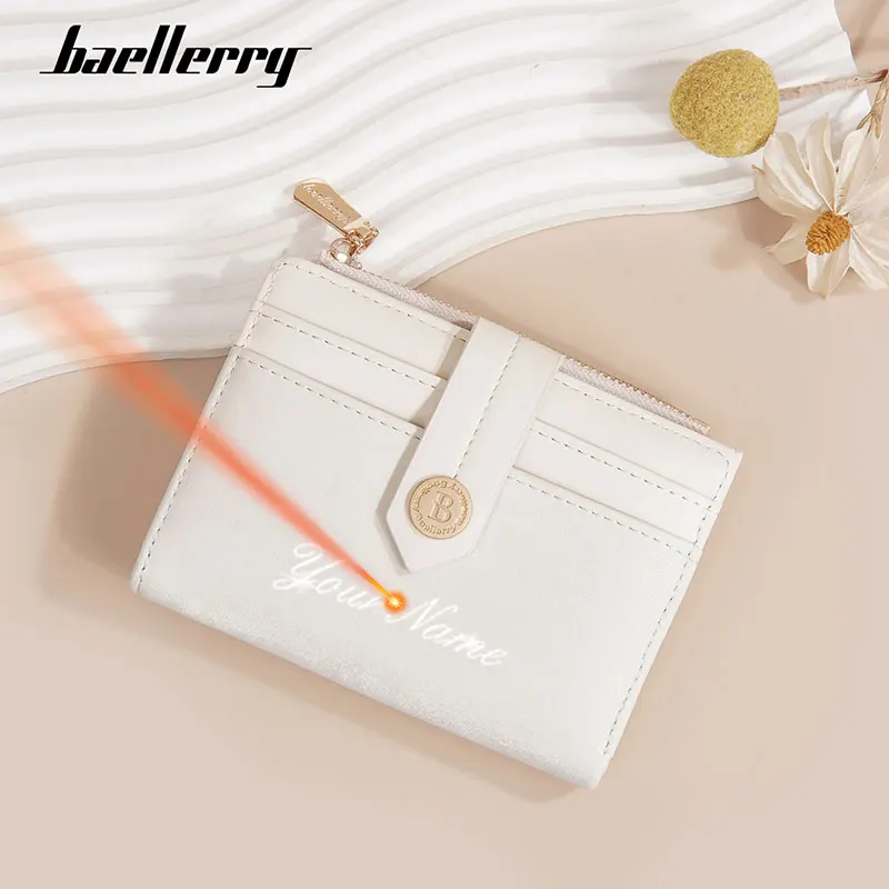 

Baellerry, новые женские кошельки высшего качества, индивидуальный держатель для карт, простой женский кошелек на молнии, карман для монет, короткий кошелек для девочек