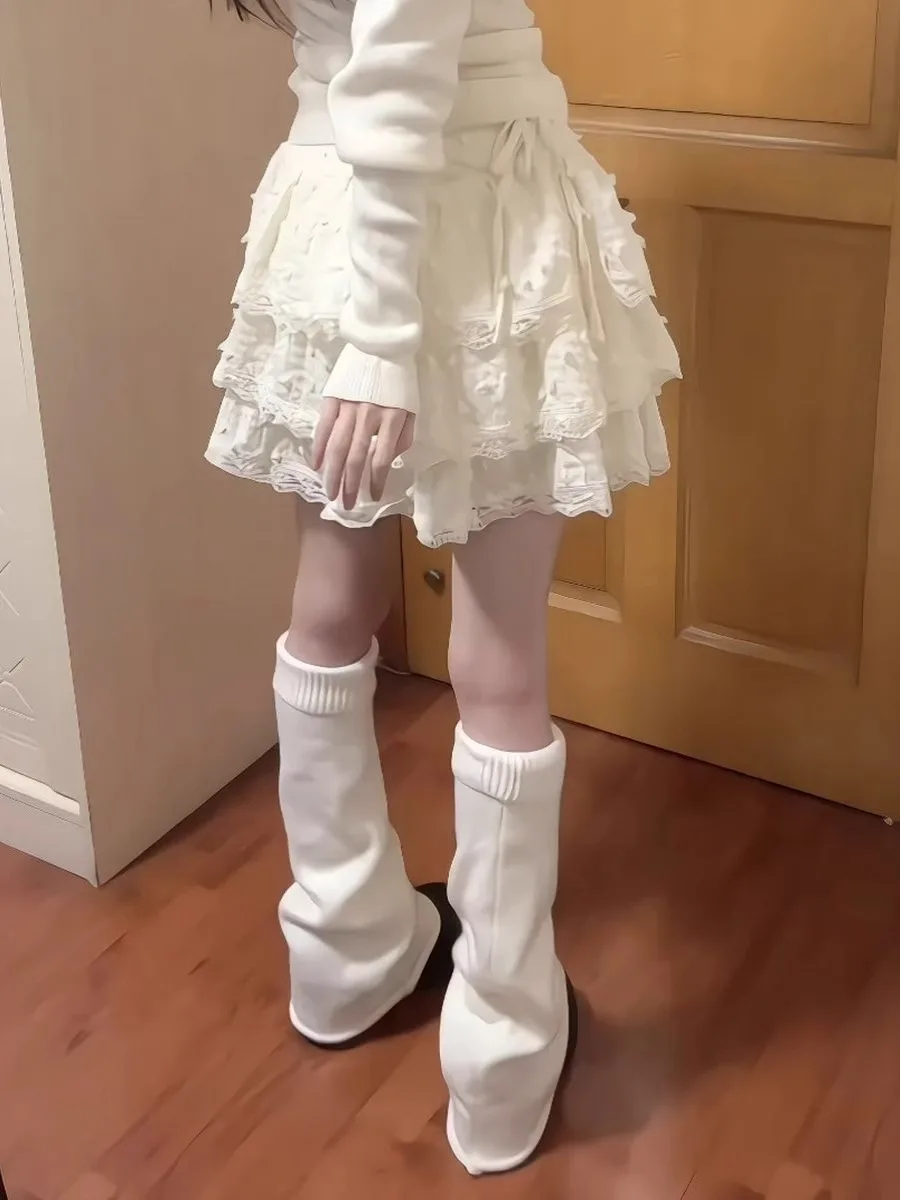 하이웨이스트 레이스 트림 케이크 스커트 여성 여름 트렌드 스위트 디자인 풍성한 스커트 레트로 스타일 출퇴근용