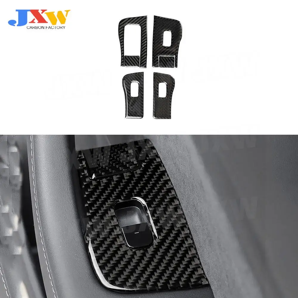 

Carbon Fiber Interior Trim Window Lifter Switch Buttons Decorative Frame Cover Stickers For Tesla Model 3 2017-2019