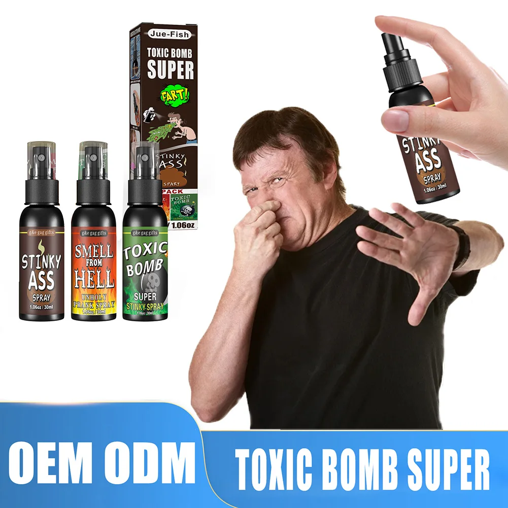 30ml Fart Gag Spray Prank Joke Plastic Liquid Fart Gag Party Supplies Stinky Fart for Adults Kids Non Halloween Funny Toys