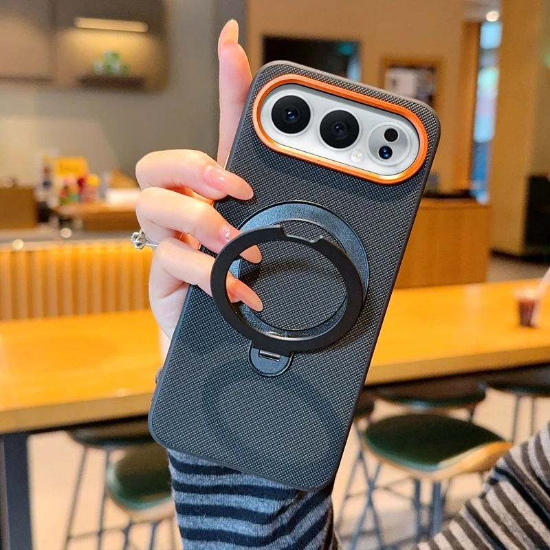 

Чехол ELVEV для Honor 500 Pro: Магнитный, класса люкс, из искусственной кожи, противоударный, с вращающимся кольцом-подставкой